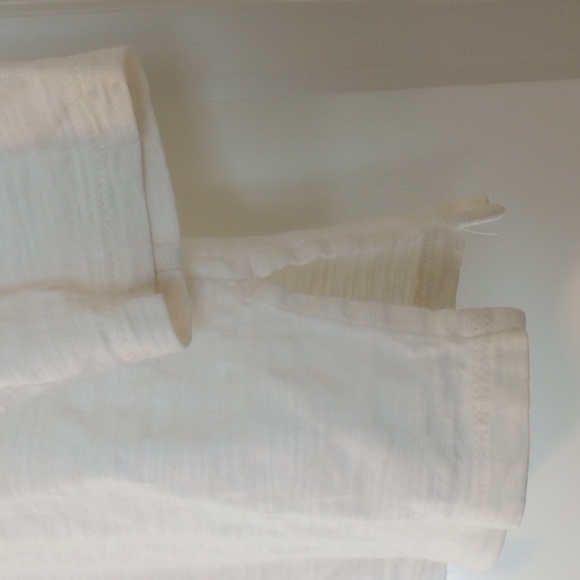 Talbots Womens Blouse Sz M Cream 100% Cotton 3/4 Sleeves Lace Detail Spring Cute - Picture 4 of 8